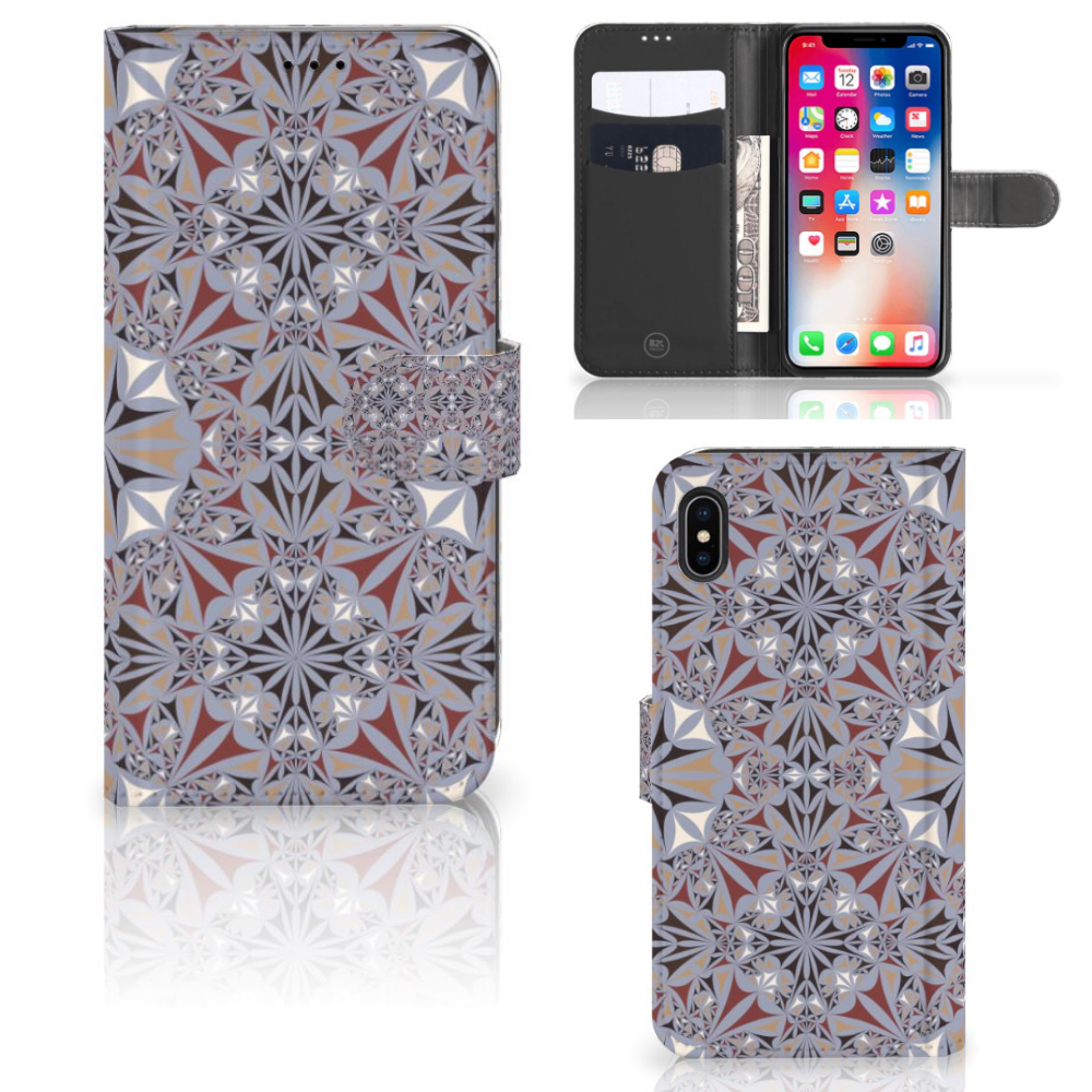 Apple iPhone Xs Max Bookcase Flower Tiles