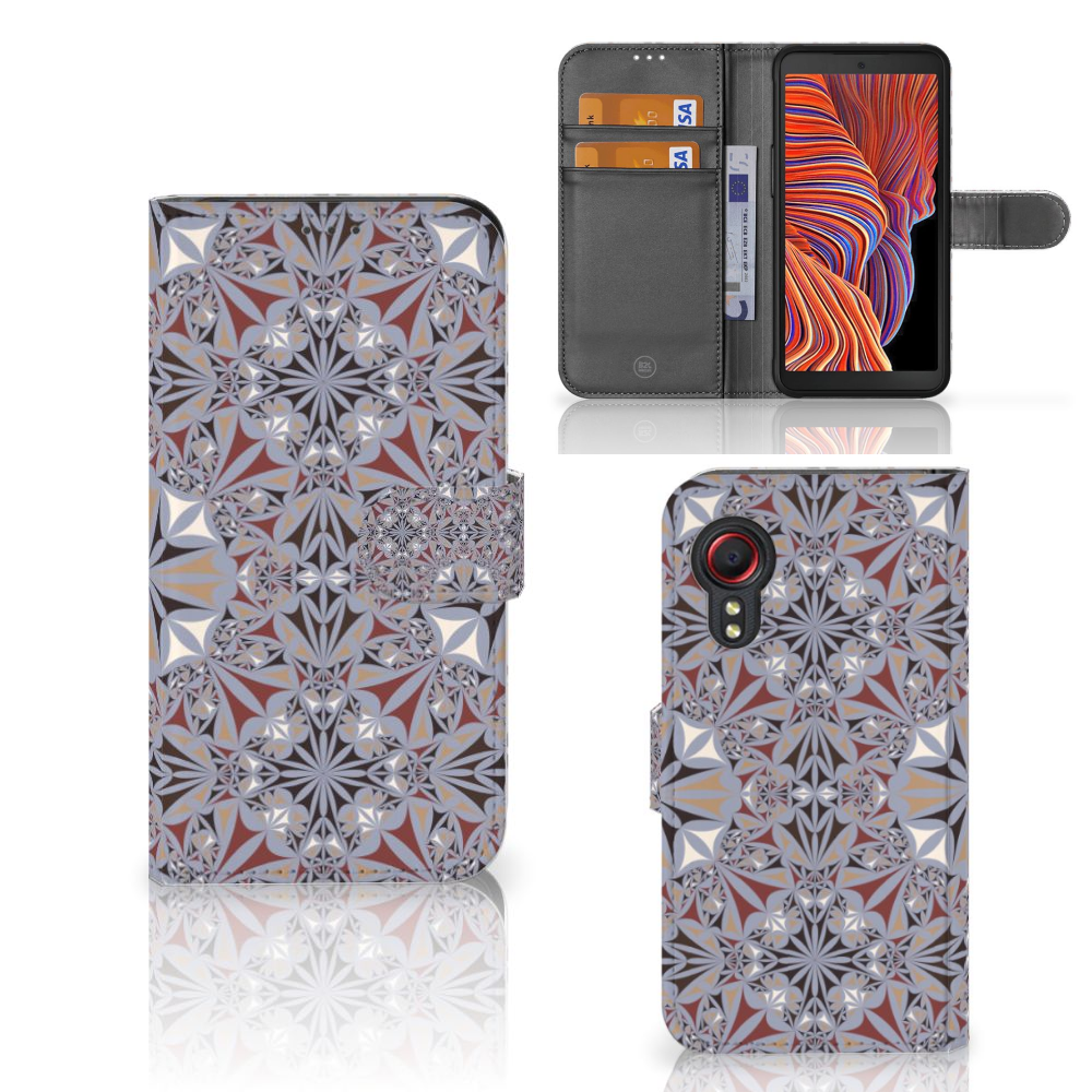 Samsung Galaxy Xcover 5 Bookcase Flower Tiles