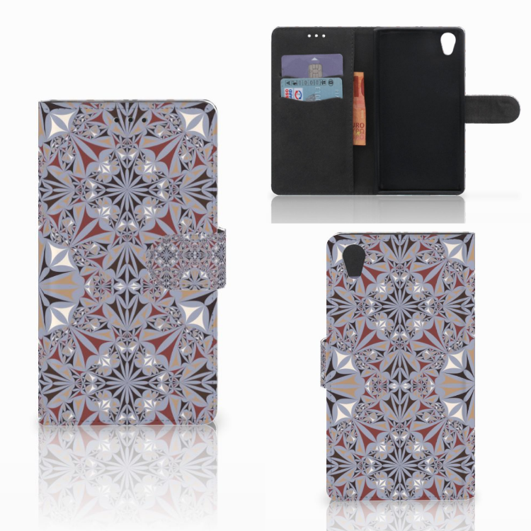 Sony Xperia L1 Bookcase Flower Tiles