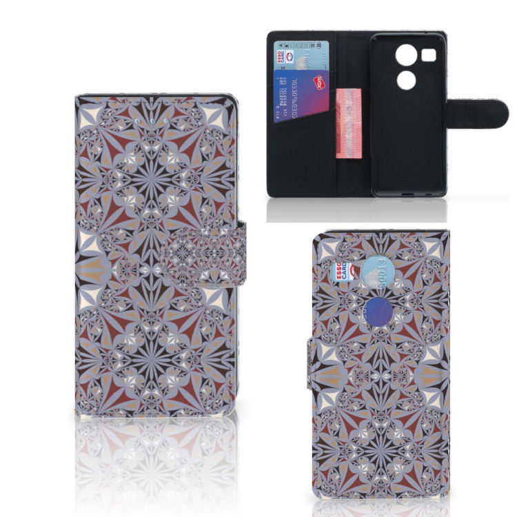 LG Nexus 5X Bookcase Flower Tiles
