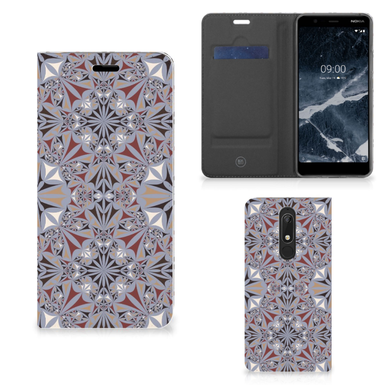 Nokia 5.1 (2018) Standcase Flower Tiles