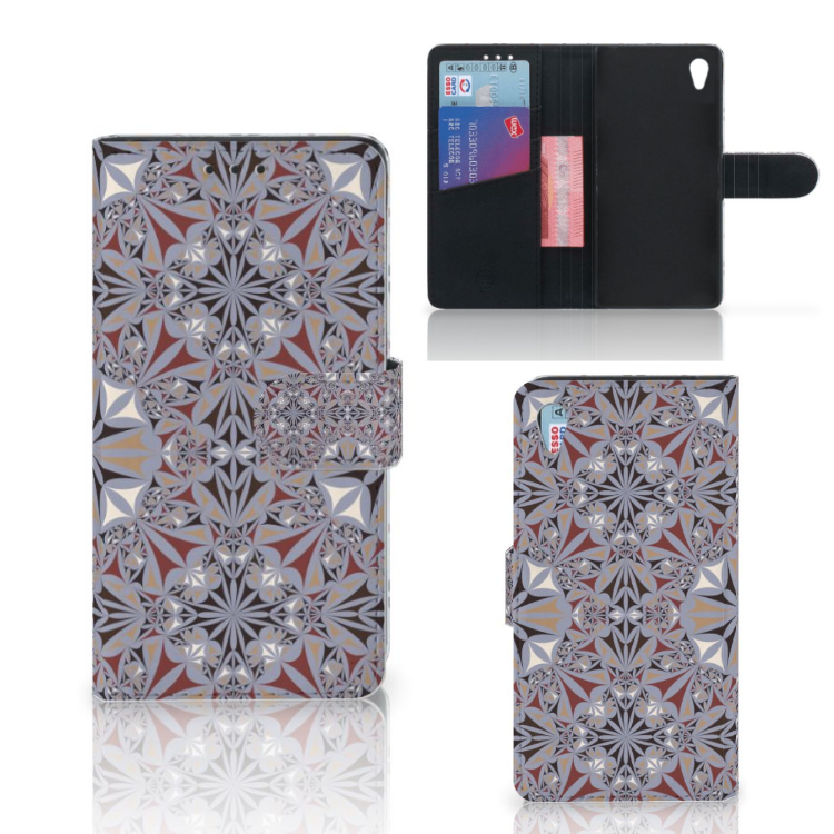 Sony Xperia Z3 Bookcase Flower Tiles