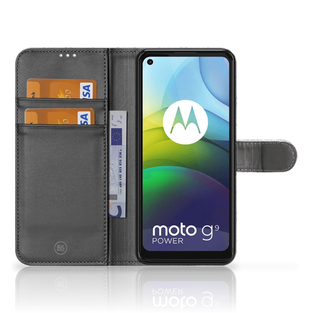 Motorola Moto G9 Power Bookcase Flower Tiles