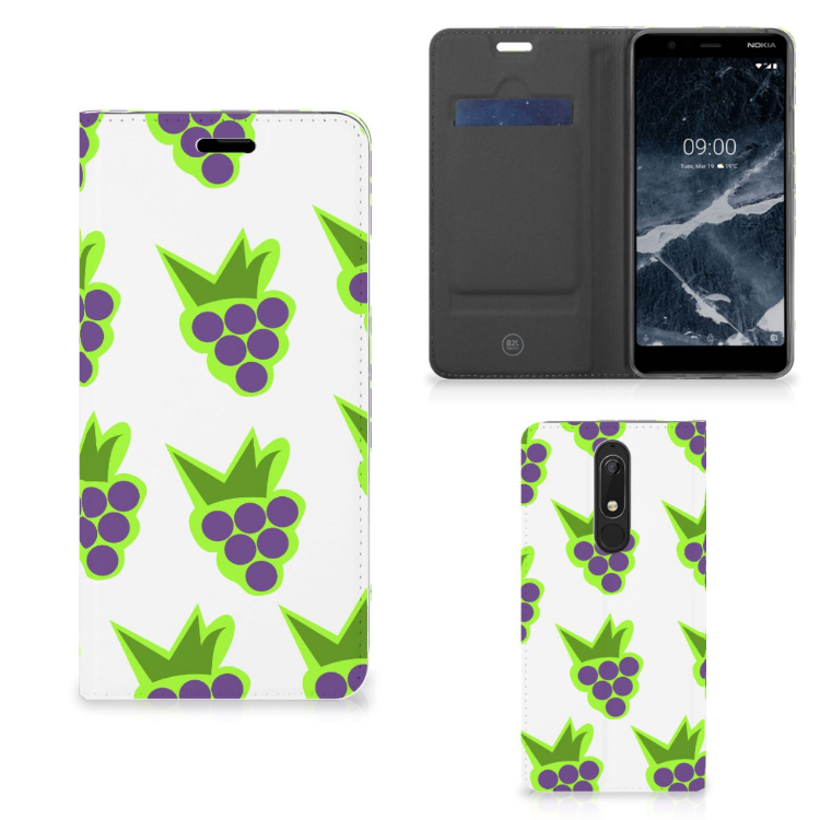 Nokia 5.1 (2018) Flip Style Cover Druiven