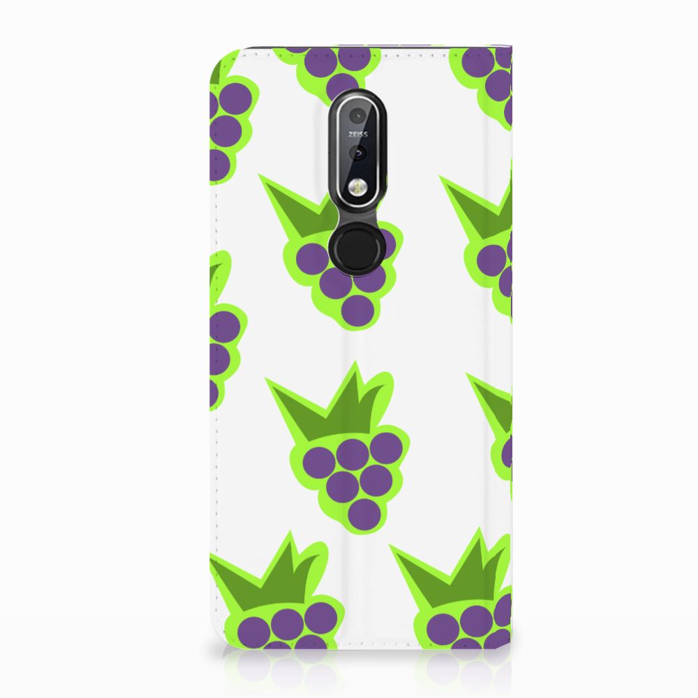 Nokia 7.1 (2018) Flip Style Cover Druiven