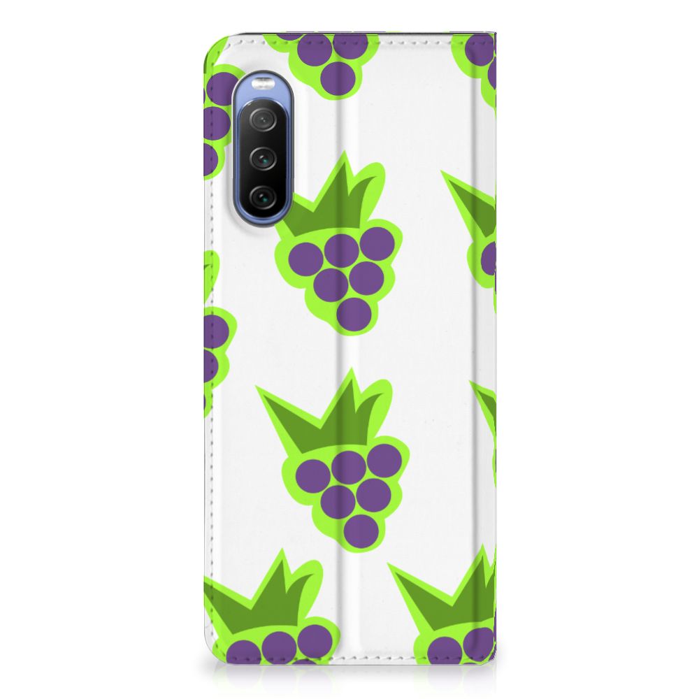Sony Xperia 10 III Flip Style Cover Druiven