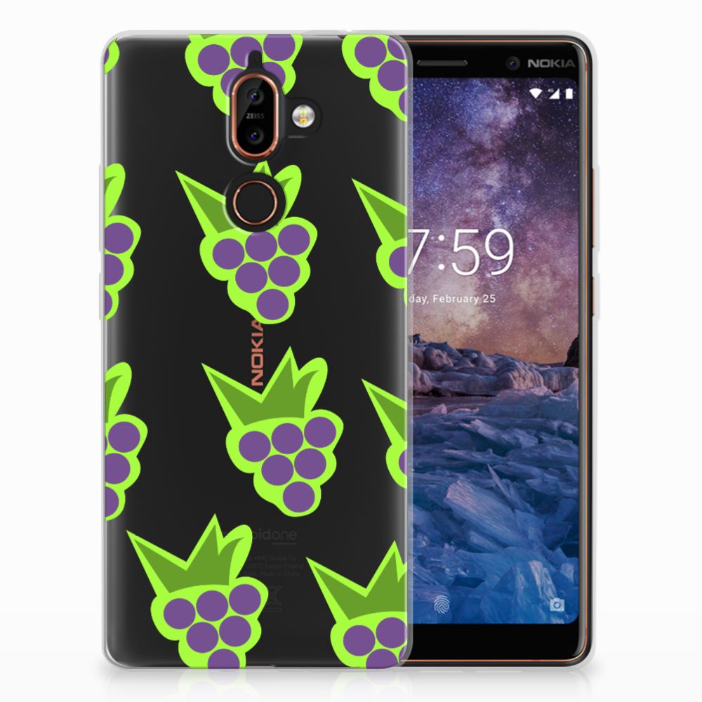 Nokia 7 Plus Siliconen Case Druiven