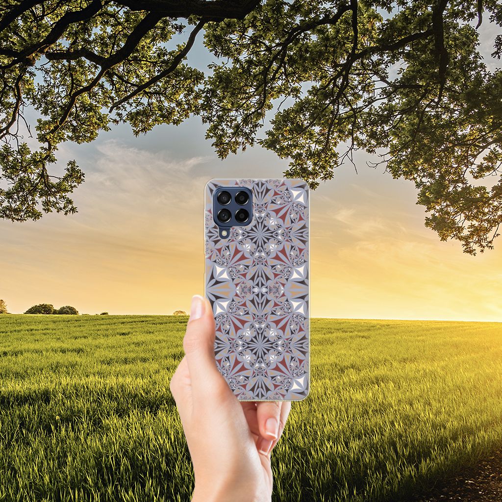 Samsung Galaxy M53 TPU Siliconen Hoesje Flower Tiles