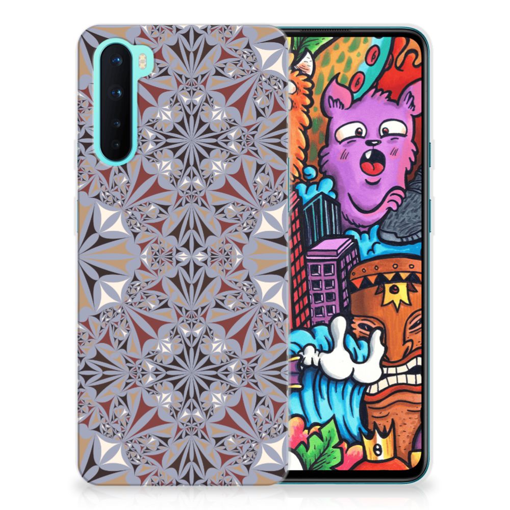 OnePlus Nord TPU Siliconen Hoesje Flower Tiles