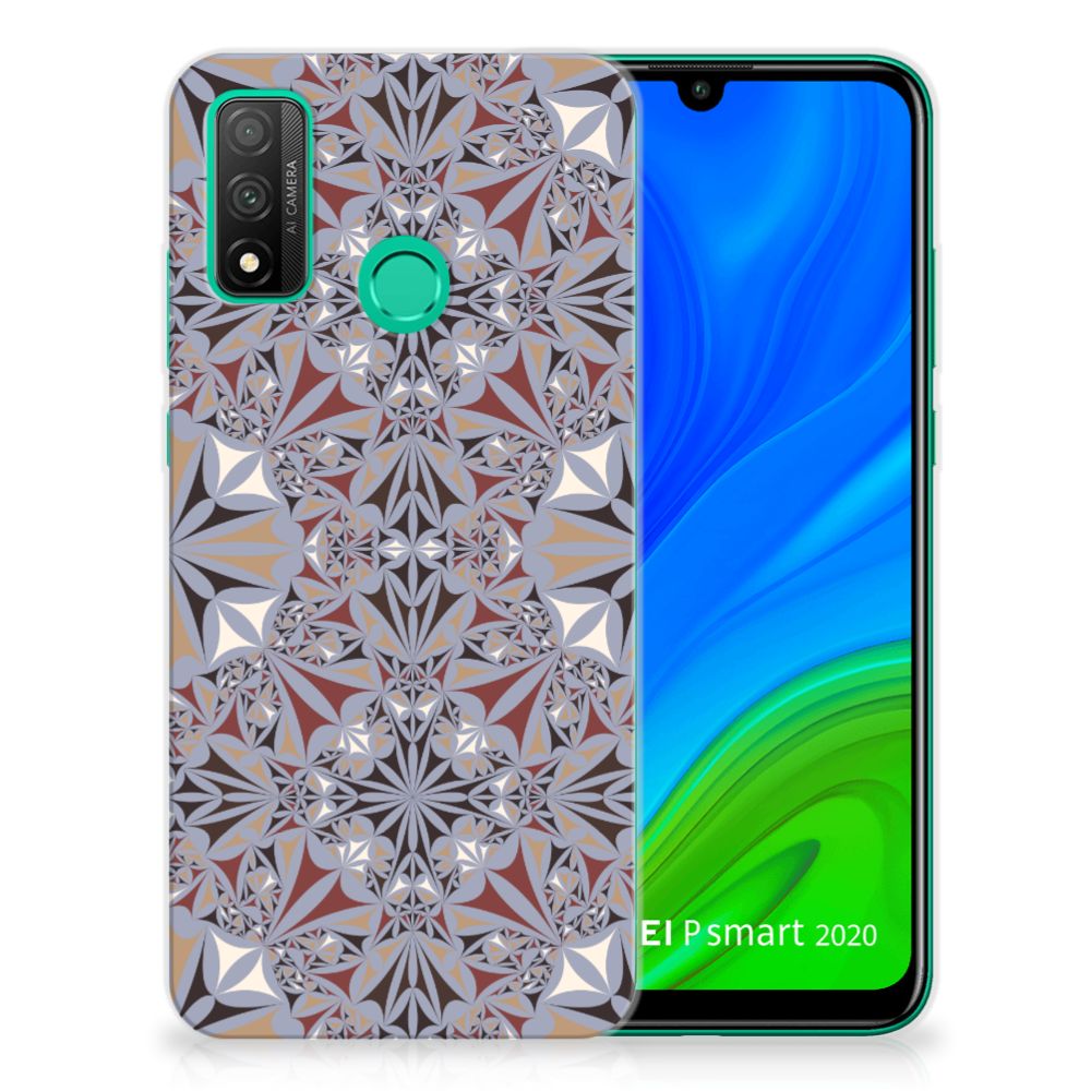 Huawei P Smart 2020 TPU Siliconen Hoesje Flower Tiles
