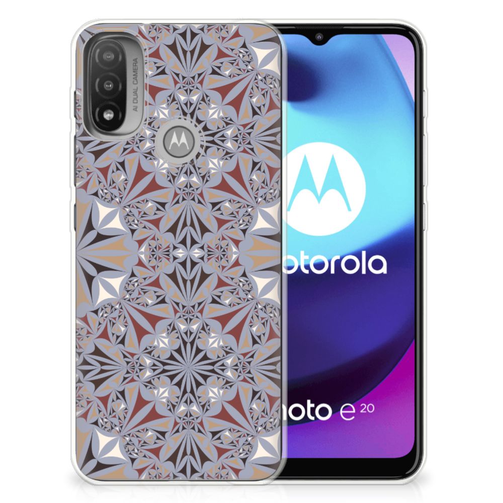 Motorola Moto E20 | E40 TPU Siliconen Hoesje Flower Tiles