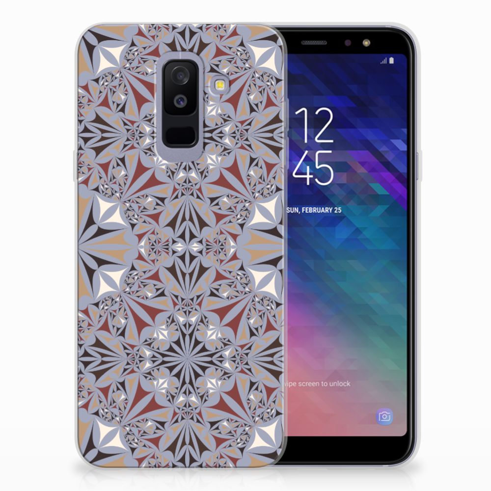 Samsung Galaxy A6 Plus (2018) TPU Siliconen Hoesje Flower Tiles