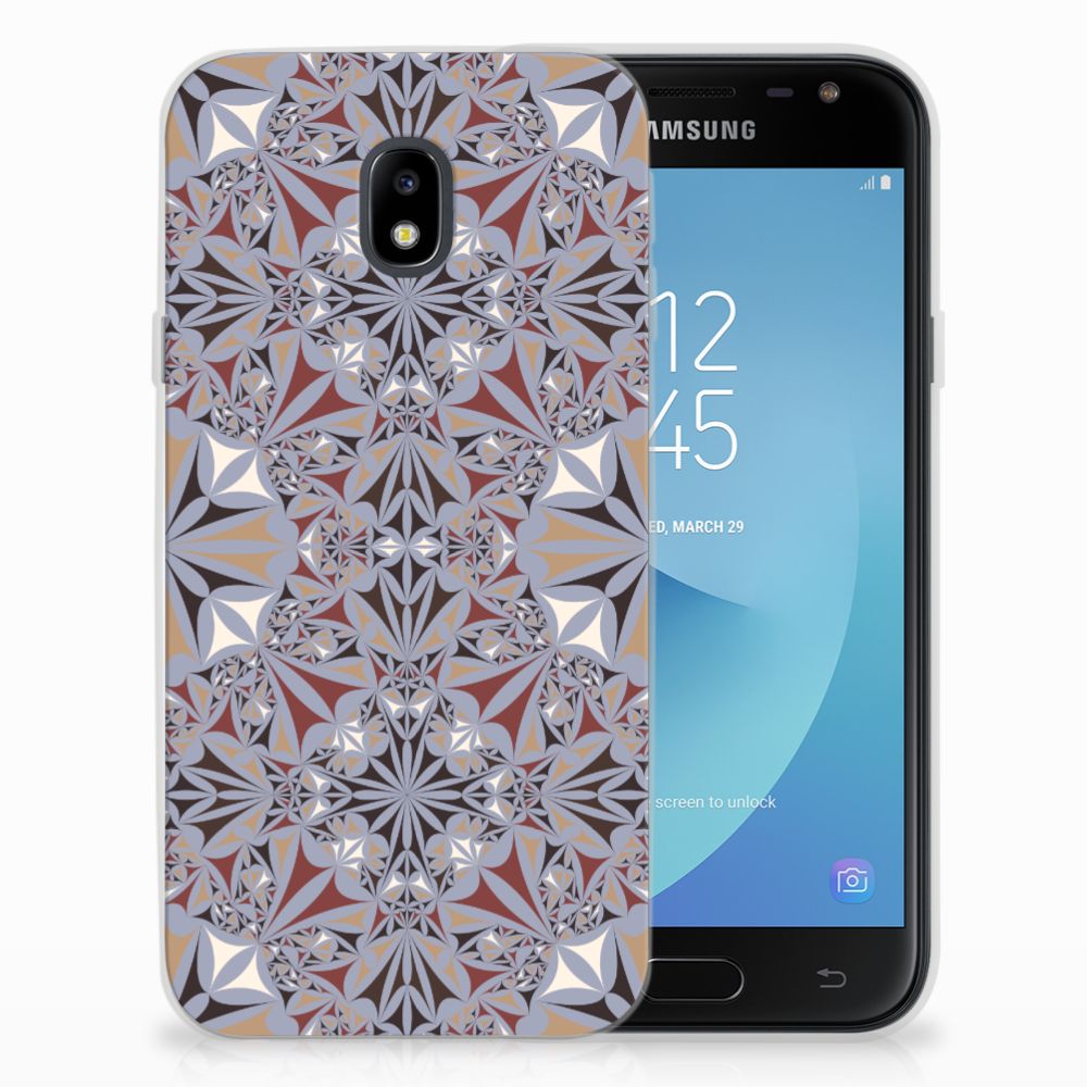 Samsung Galaxy J3 2017 TPU Siliconen Hoesje Flower Tiles