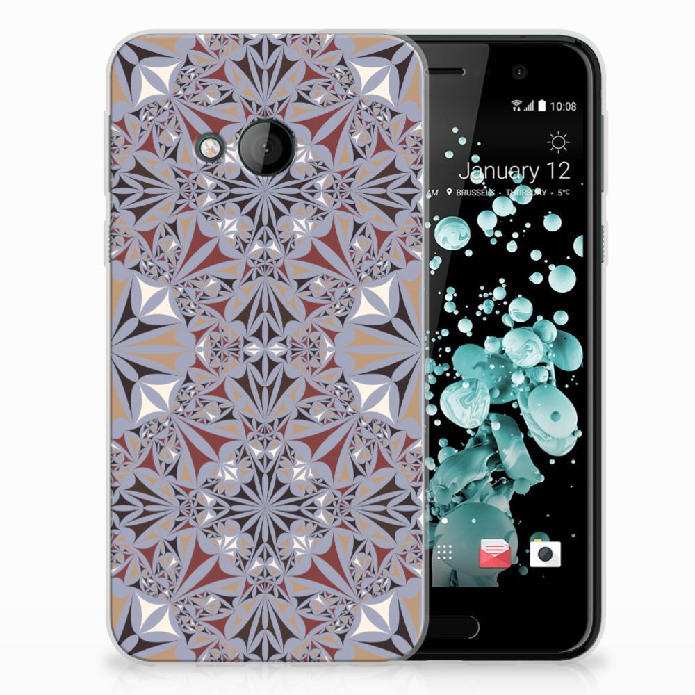 HTC U Play TPU Siliconen Hoesje Flower Tiles