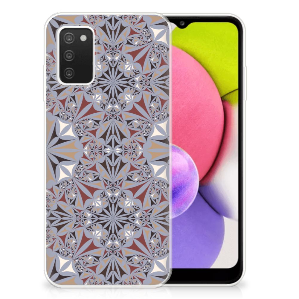 Samsung Galaxy A03S TPU Siliconen Hoesje Flower Tiles
