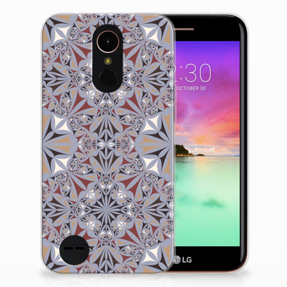 LG K10 2017 TPU Siliconen Hoesje Flower Tiles