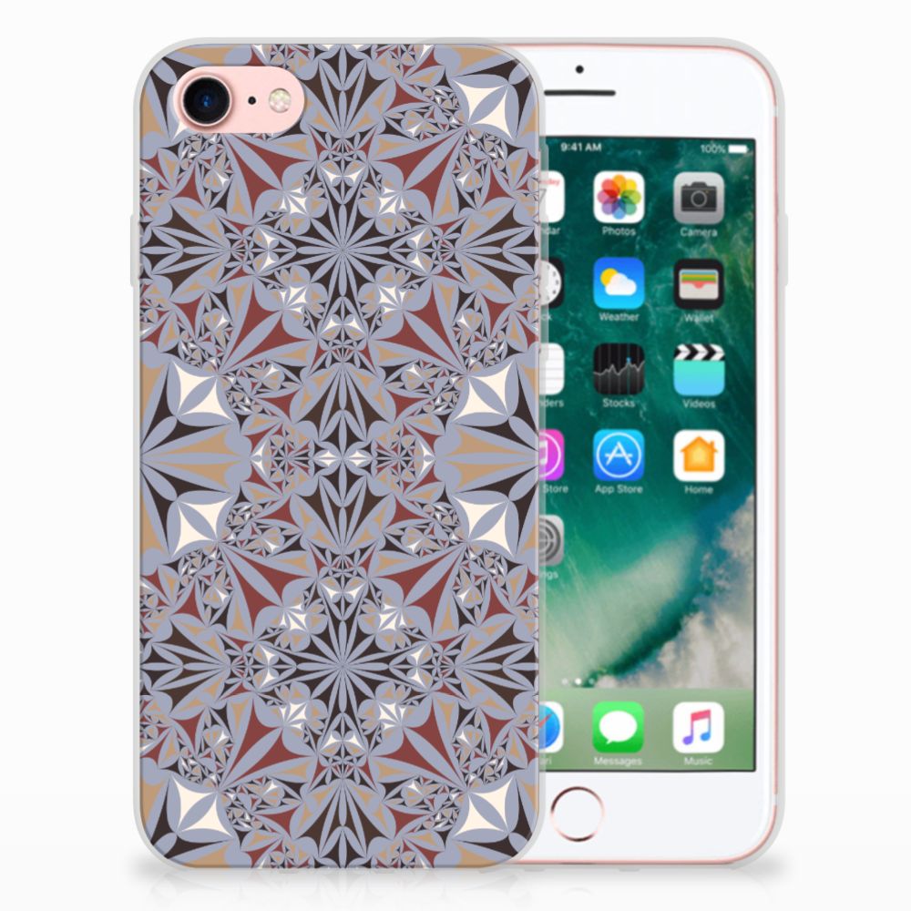 iPhone SE 2022 | SE 2020 | 8 | 7 TPU Siliconen Hoesje Flower Tiles