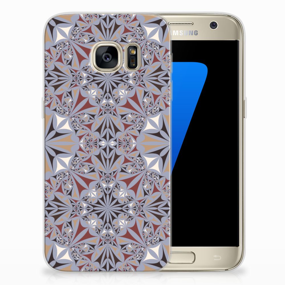 Samsung Galaxy S7 TPU Siliconen Hoesje Flower Tiles