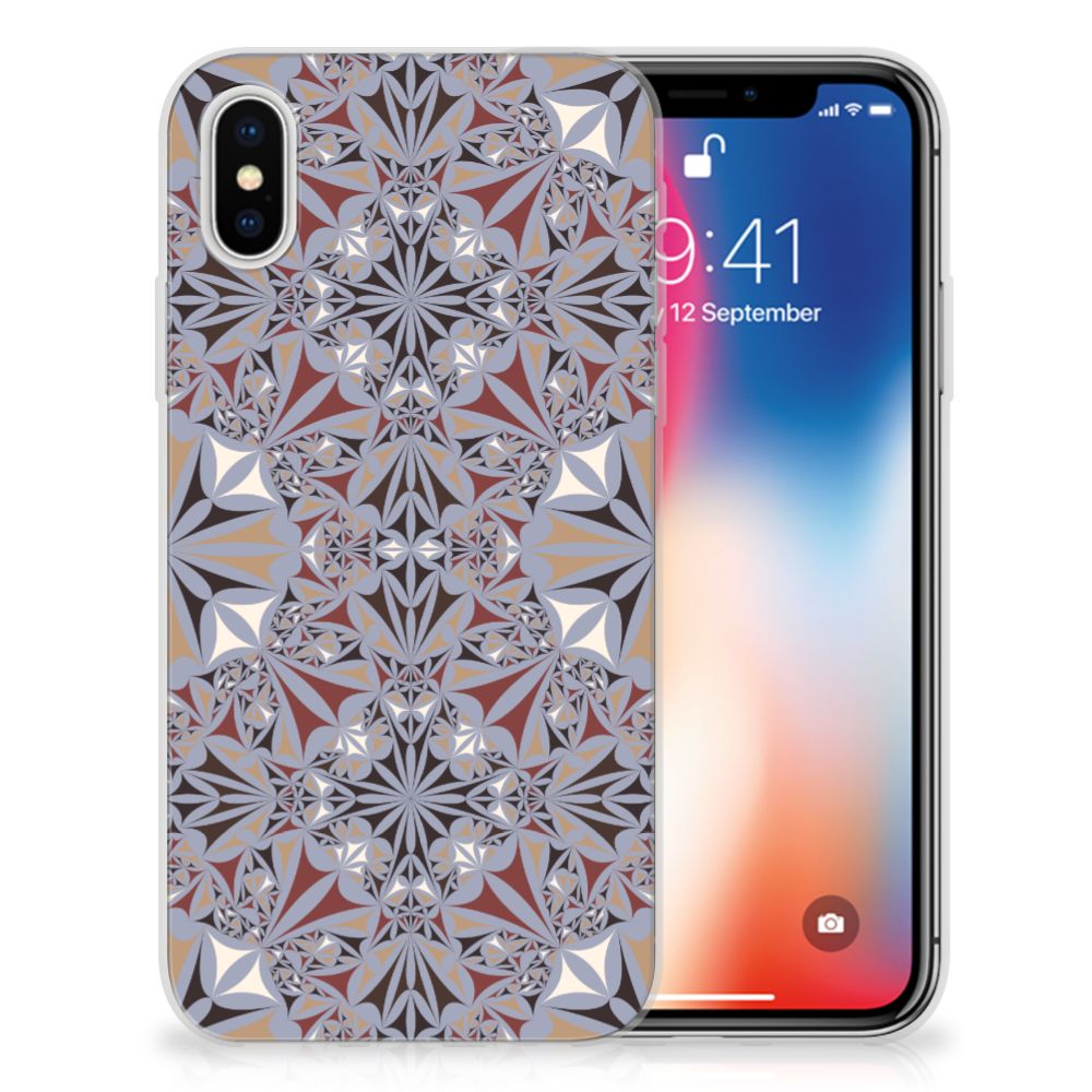 Apple iPhone X | Xs TPU Siliconen Hoesje Flower Tiles