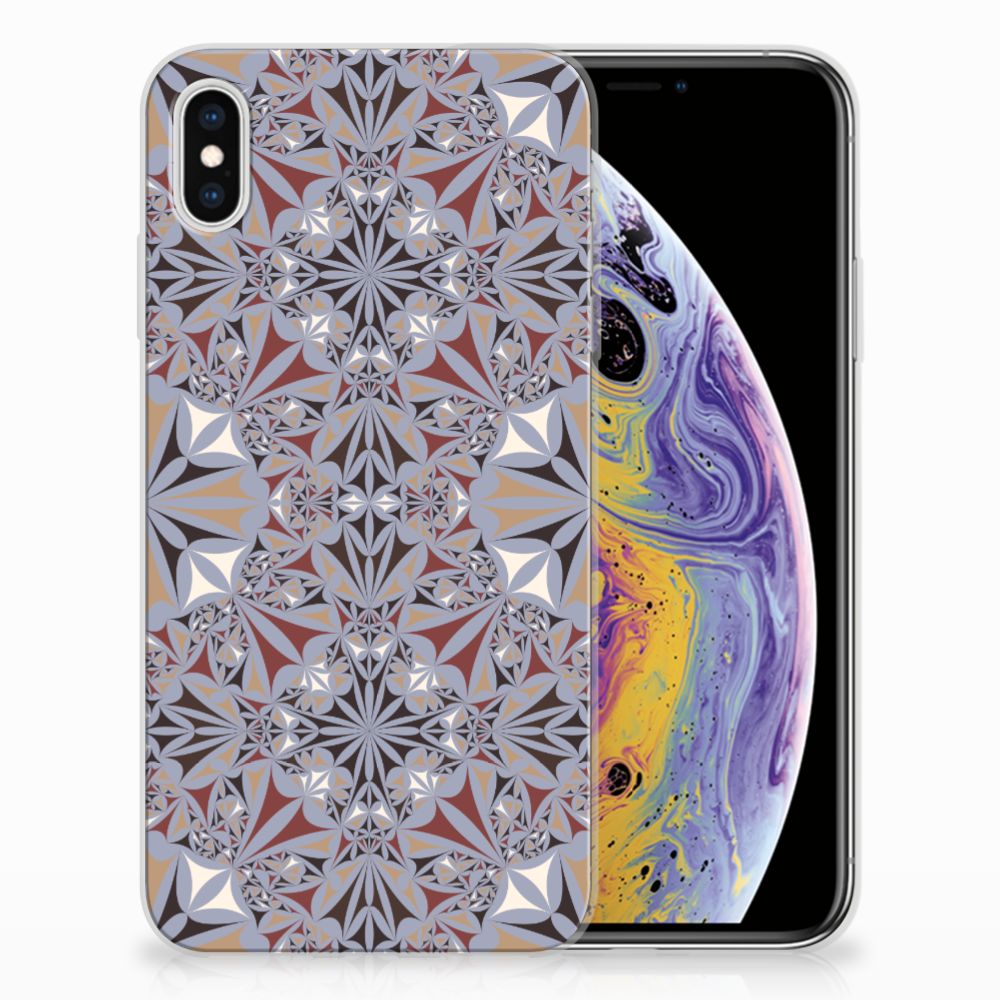 Apple iPhone Xs Max TPU Siliconen Hoesje Flower Tiles