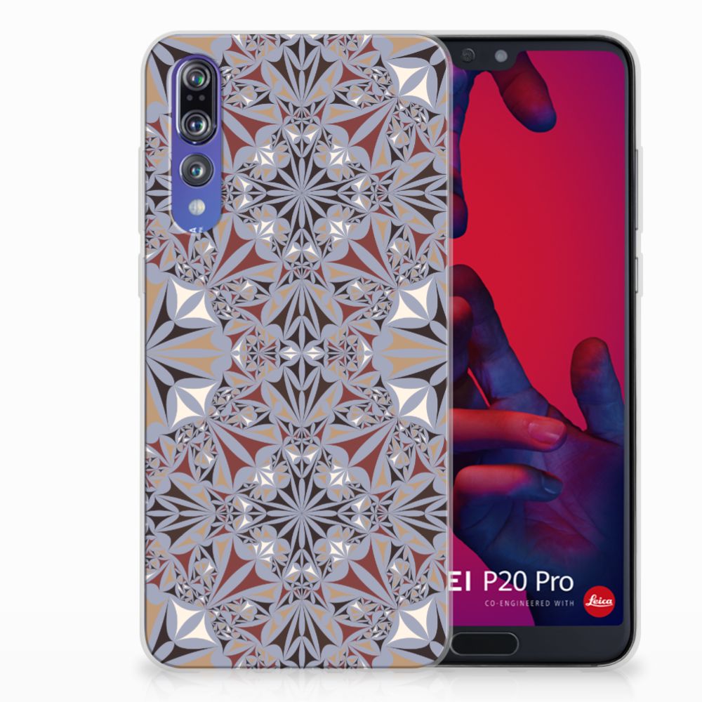Huawei P20 Pro TPU Siliconen Hoesje Flower Tiles