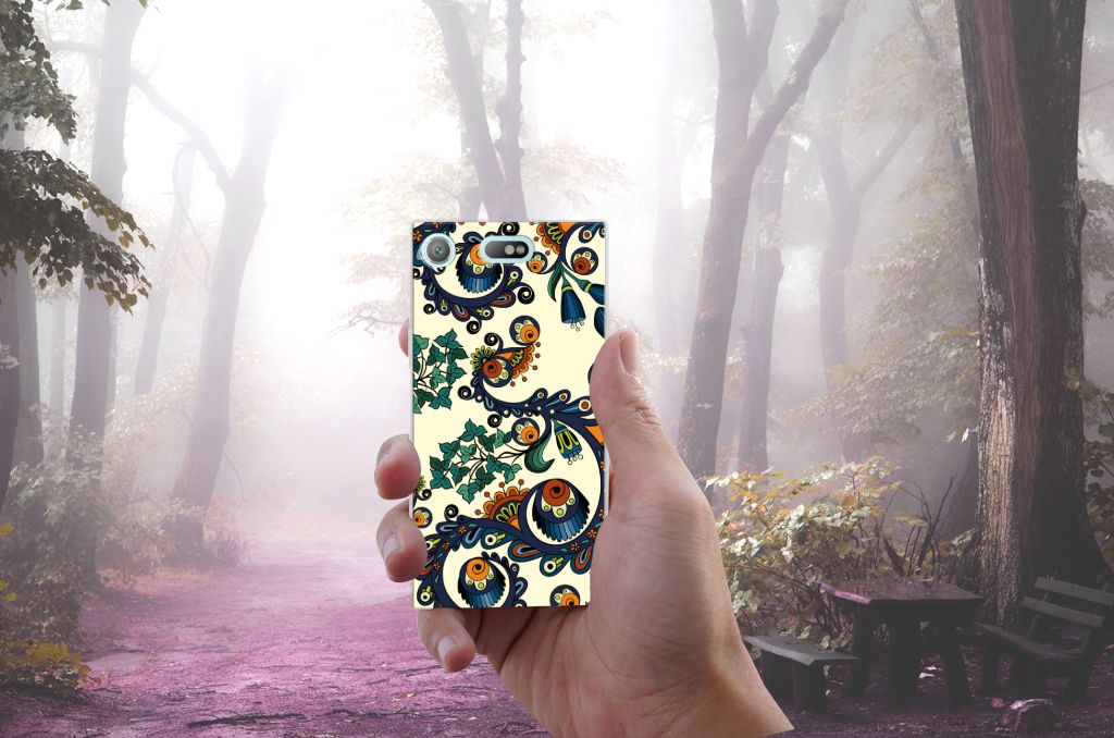 Siliconen Hoesje Sony Xperia XZ1 Compact Barok Flower