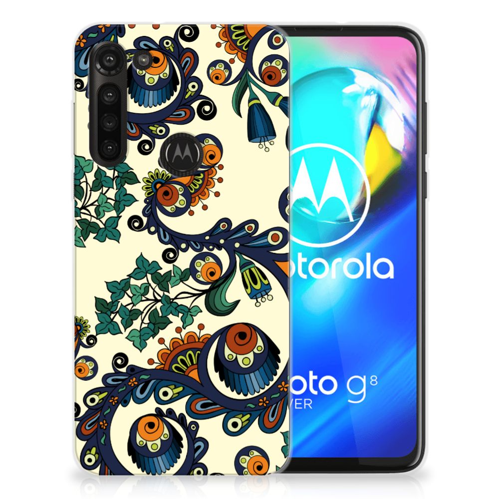 Siliconen Hoesje Motorola Moto G8 Power Barok Flower