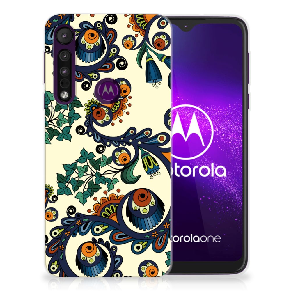 Siliconen Hoesje Motorola One Macro Barok Flower