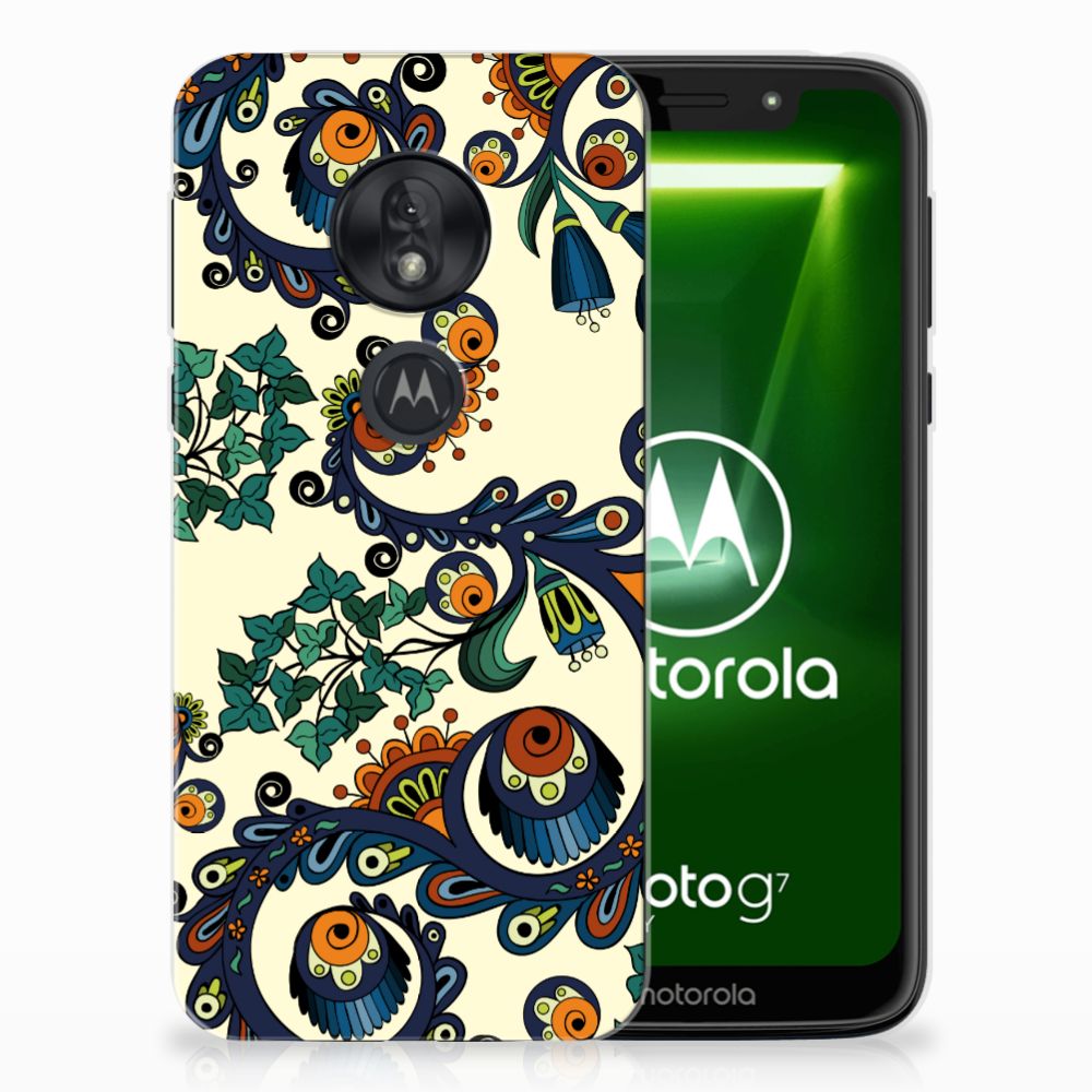 Siliconen Hoesje Motorola Moto G7 Play Barok Flower