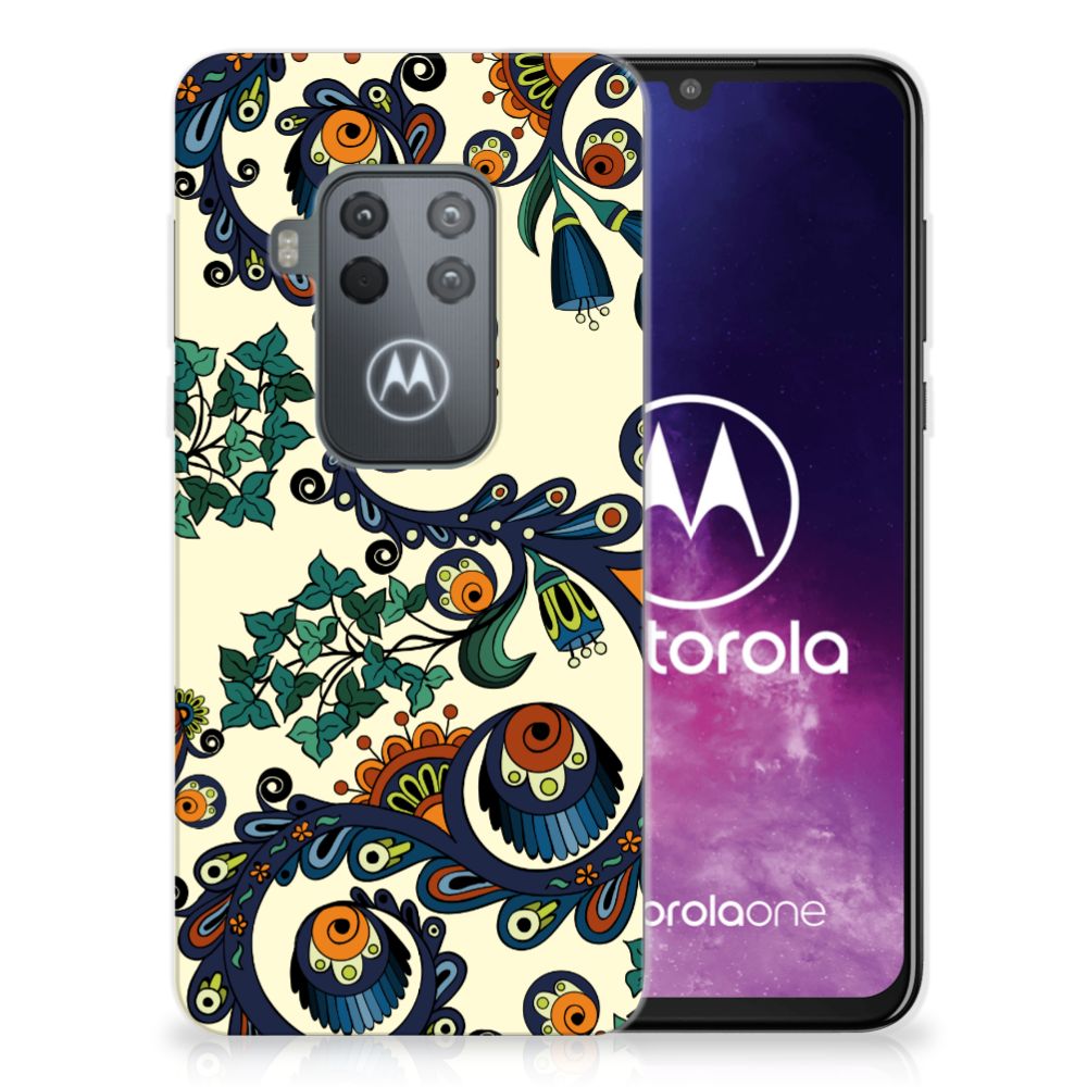 Siliconen Hoesje Motorola One Zoom Barok Flower