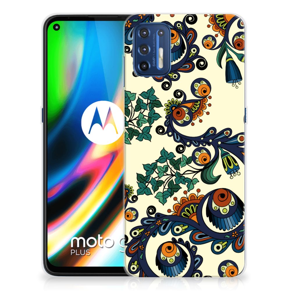 Siliconen Hoesje Motorola Moto G9 Plus Barok Flower
