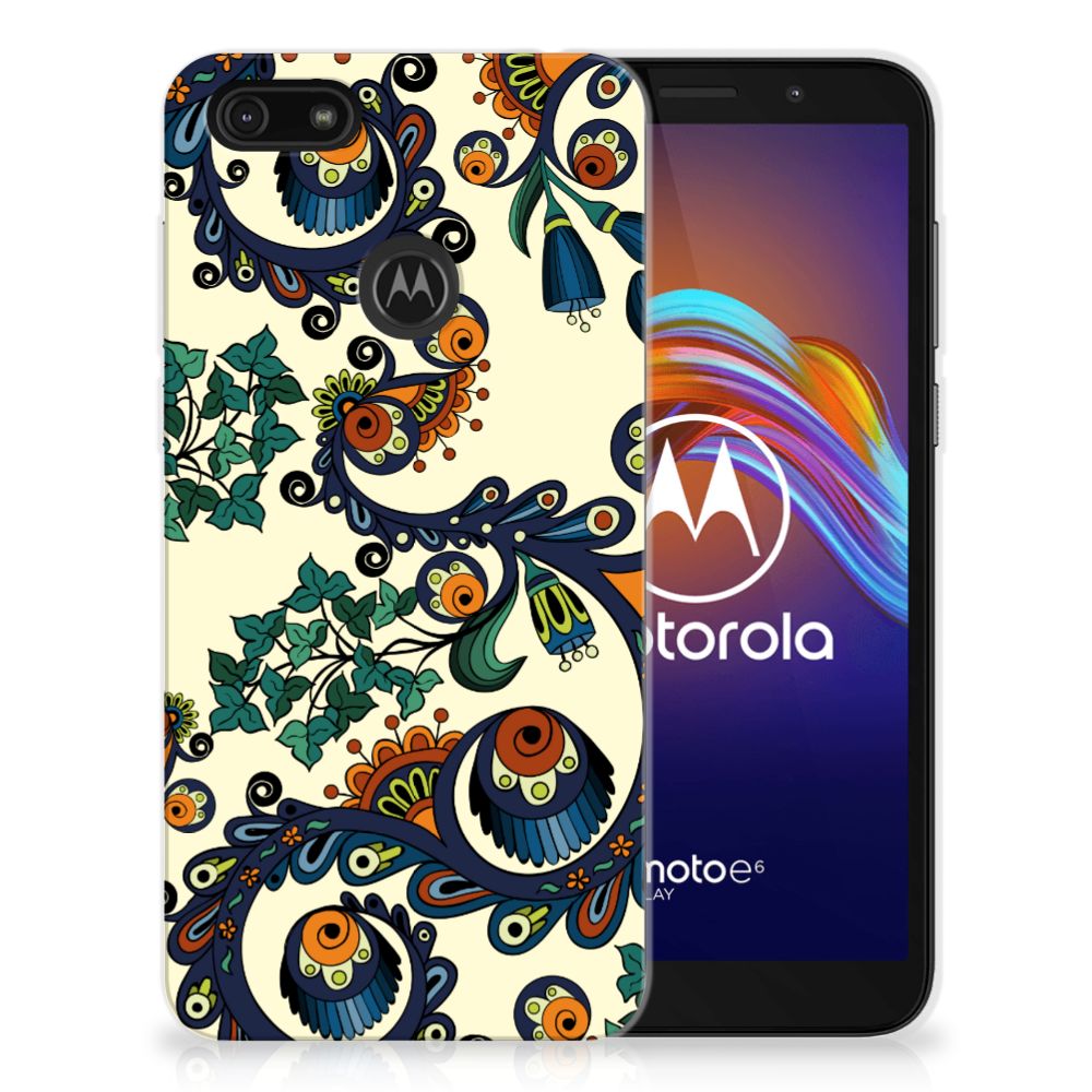 Siliconen Hoesje Motorola Moto E6 Play Barok Flower
