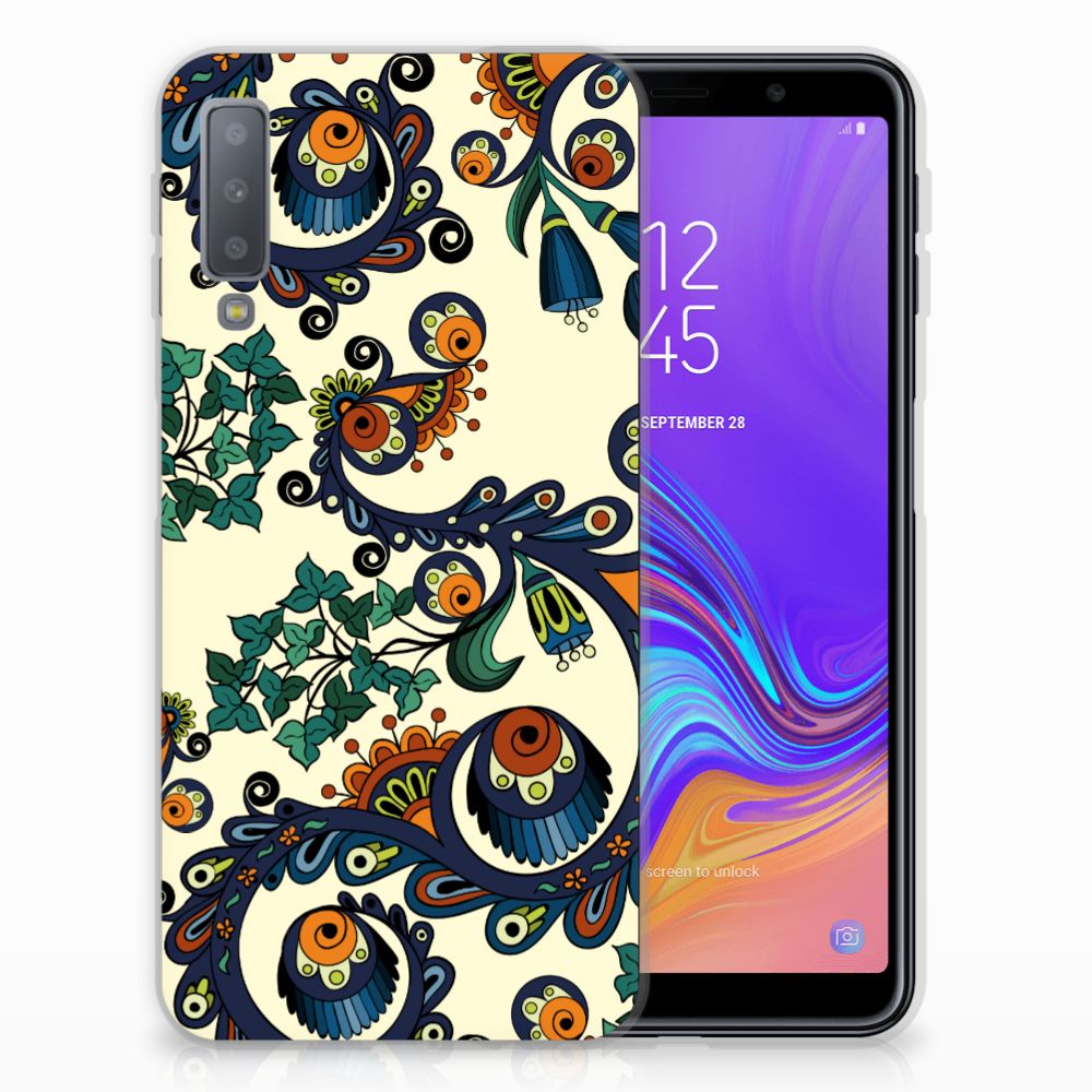 Siliconen Hoesje Samsung Galaxy A7 (2018) Barok Flower