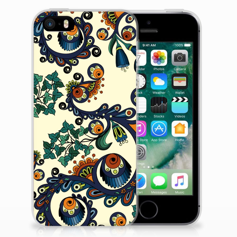 Siliconen Hoesje Apple iPhone SE | 5S Barok Flower