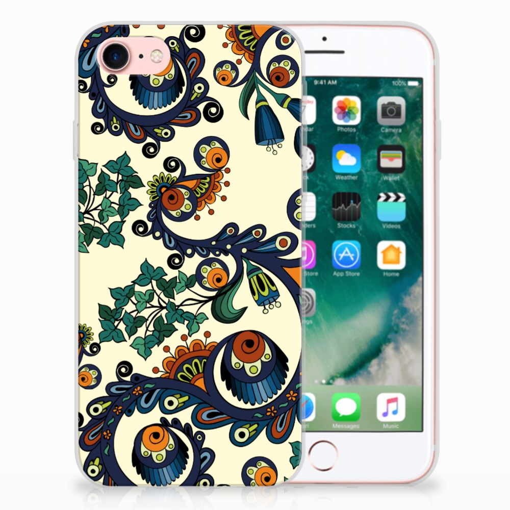 Siliconen Hoesje iPhone SE 2022 | SE 2020 | 8 | 7 Barok Flower