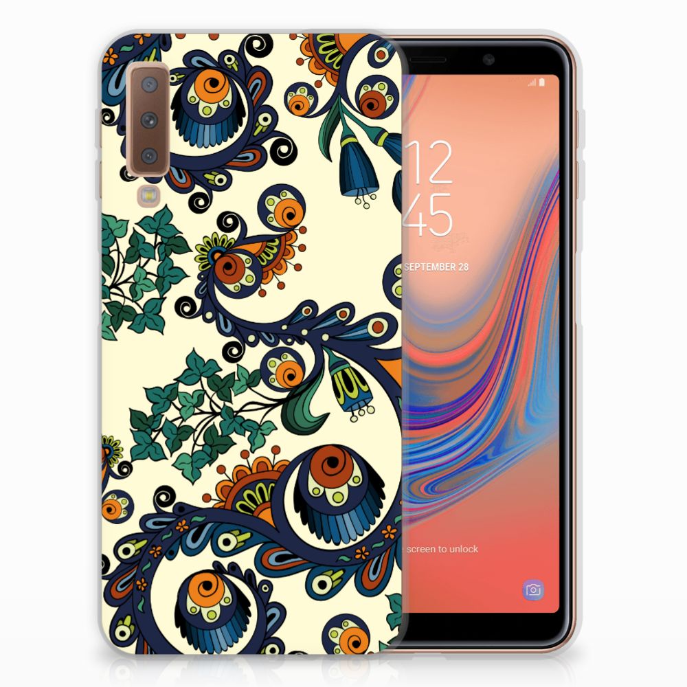 Siliconen Hoesje Samsung Galaxy A7 (2018) Barok Flower