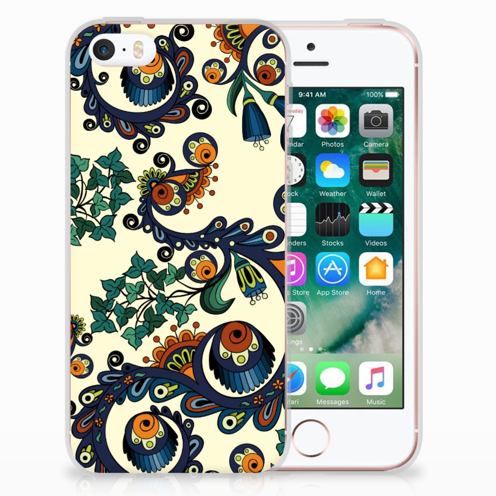 Siliconen Hoesje Apple iPhone SE | 5S Barok Flower