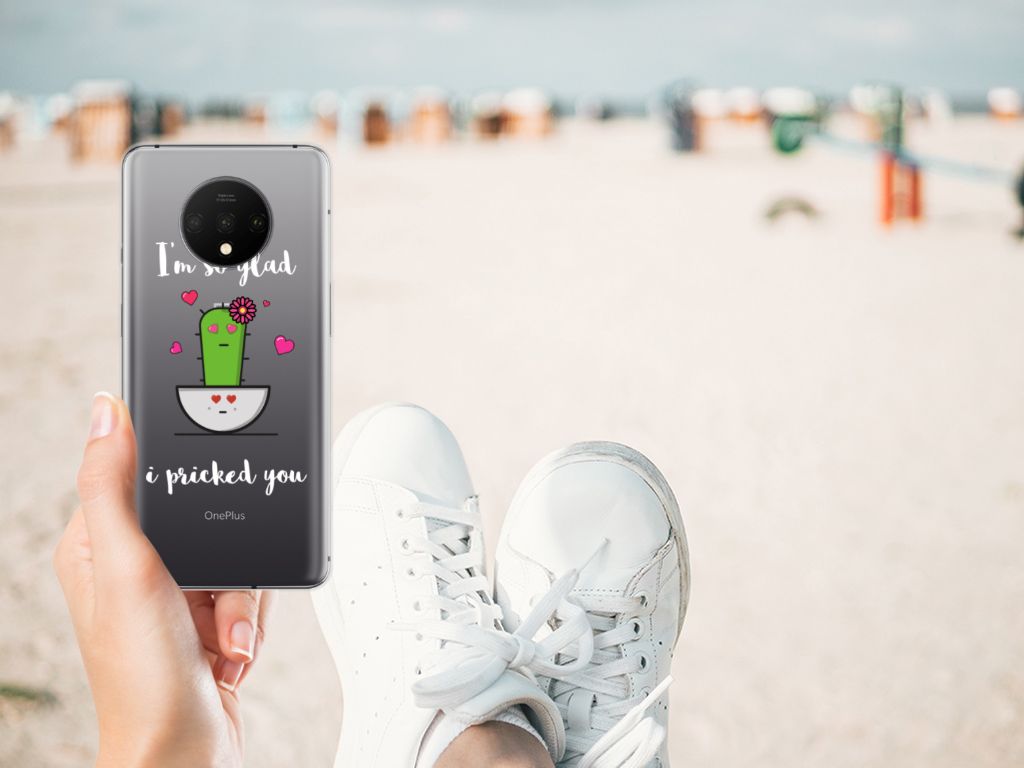 OnePlus 7T Telefoonhoesje met Naam Cactus Glad