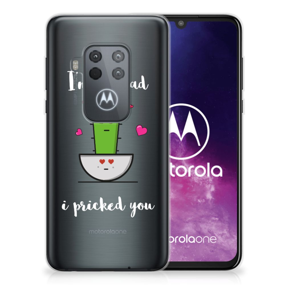 Motorola One Zoom Telefoonhoesje met Naam Cactus Glad