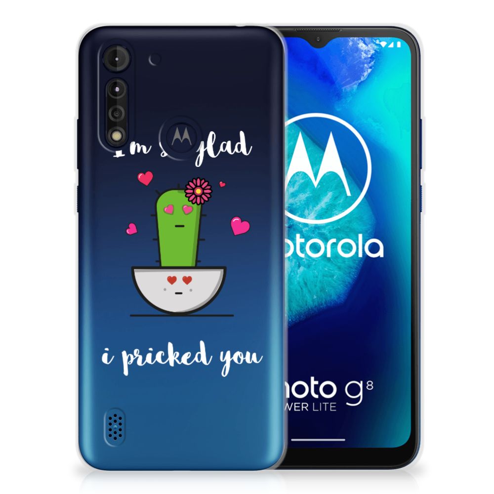 Motorola Moto G8 Power Lite Telefoonhoesje met Naam Cactus Glad