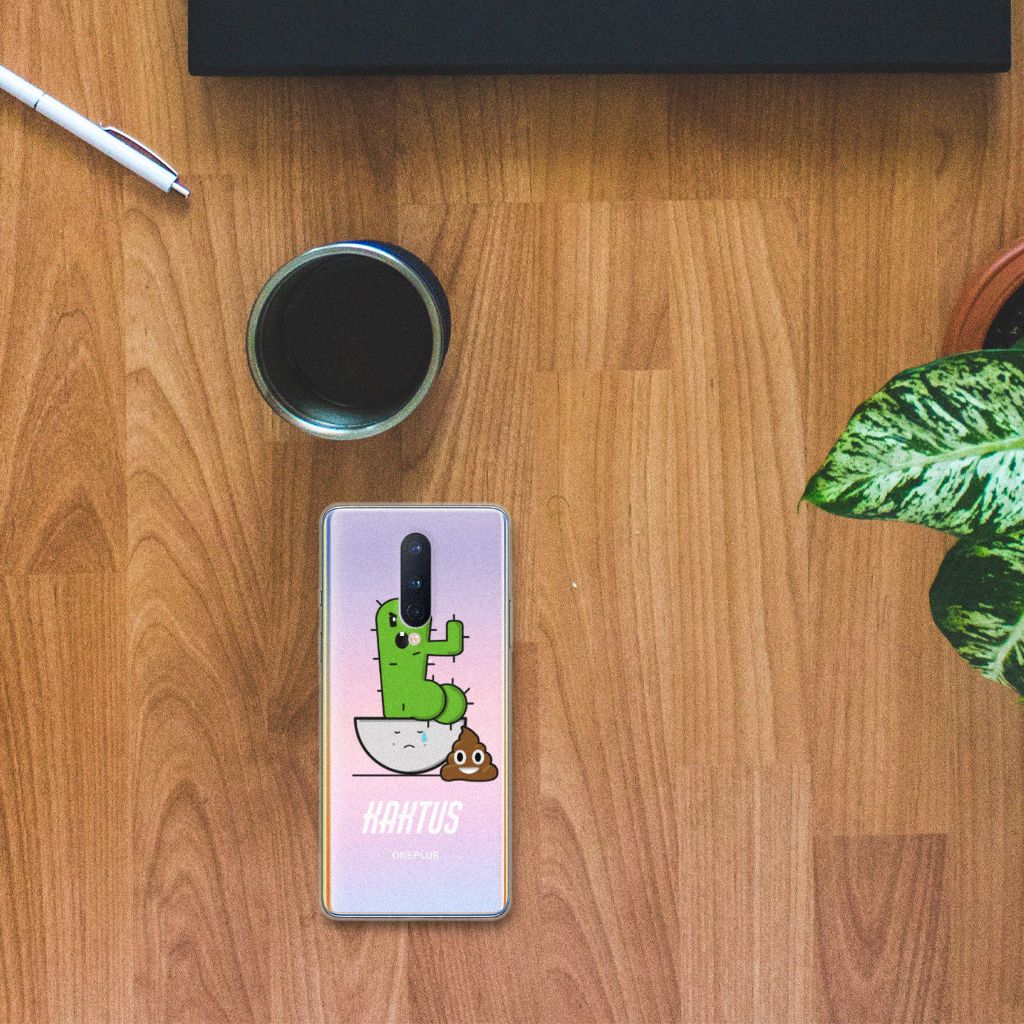 OnePlus 8 Telefoonhoesje met Naam Cactus Poo