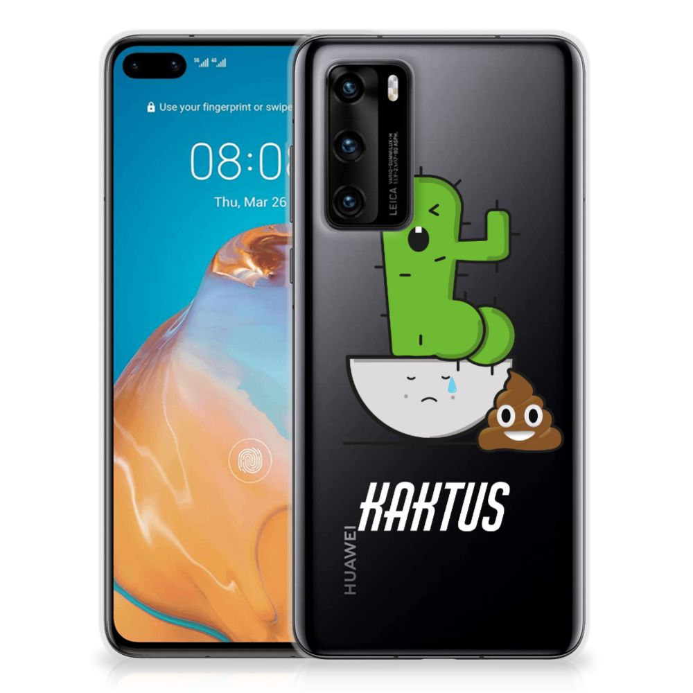 Huawei P40 Telefoonhoesje met Naam Cactus Poo