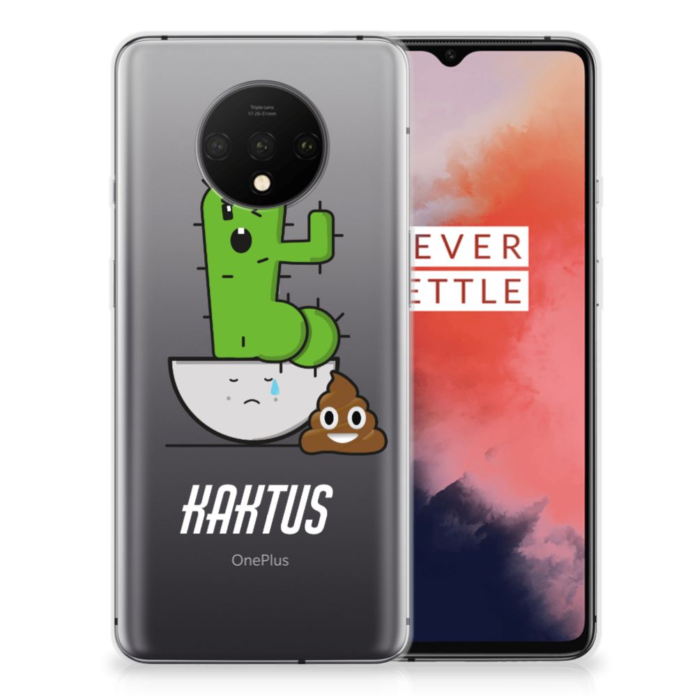 OnePlus 7T Telefoonhoesje met Naam Cactus Poo