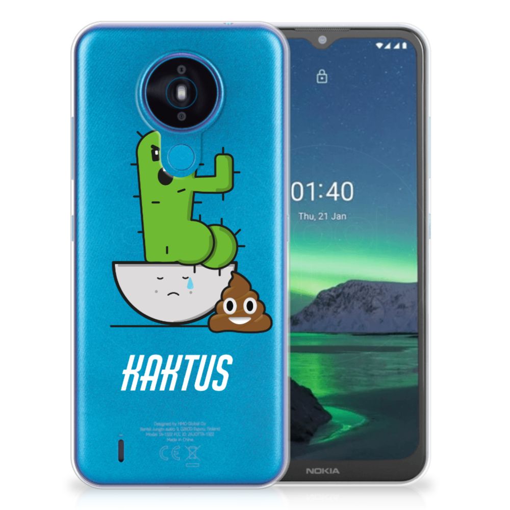 Nokia 1.4 Telefoonhoesje met Naam Cactus Poo
