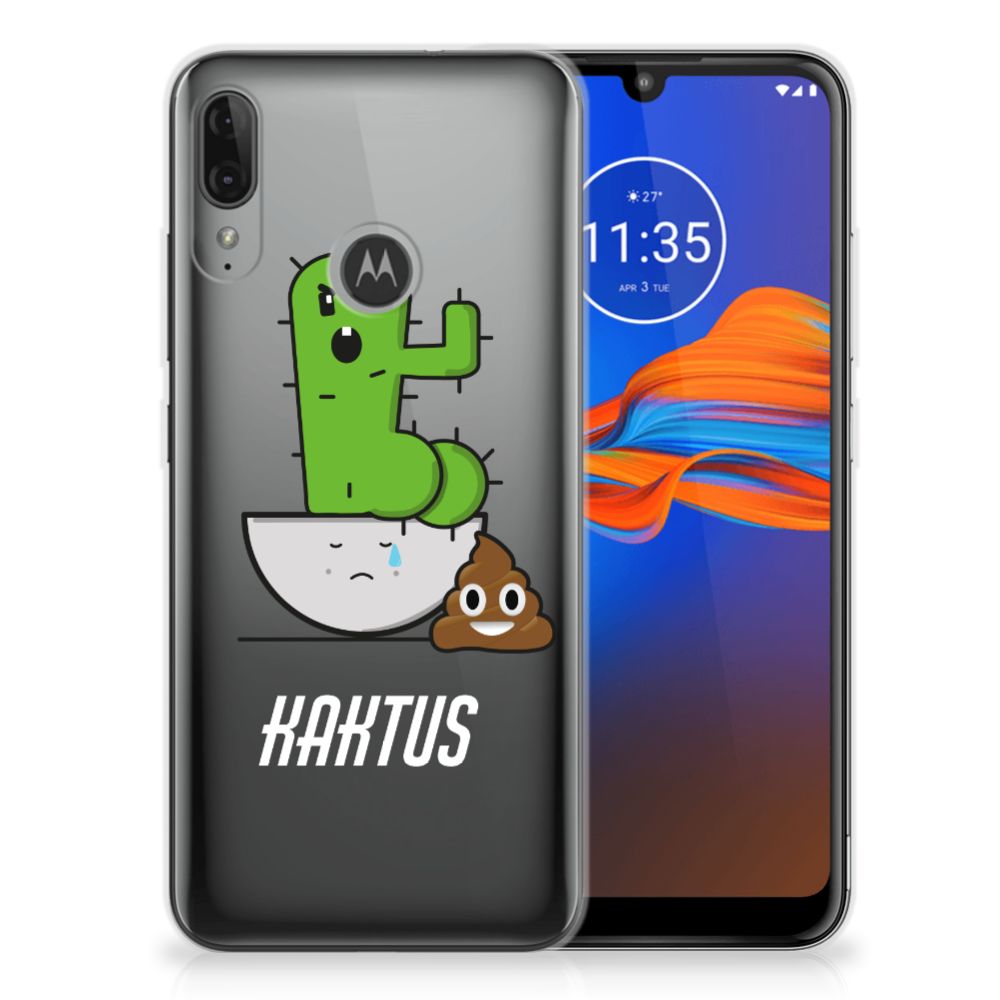 Motorola Moto E6 Plus Telefoonhoesje met Naam Cactus Poo