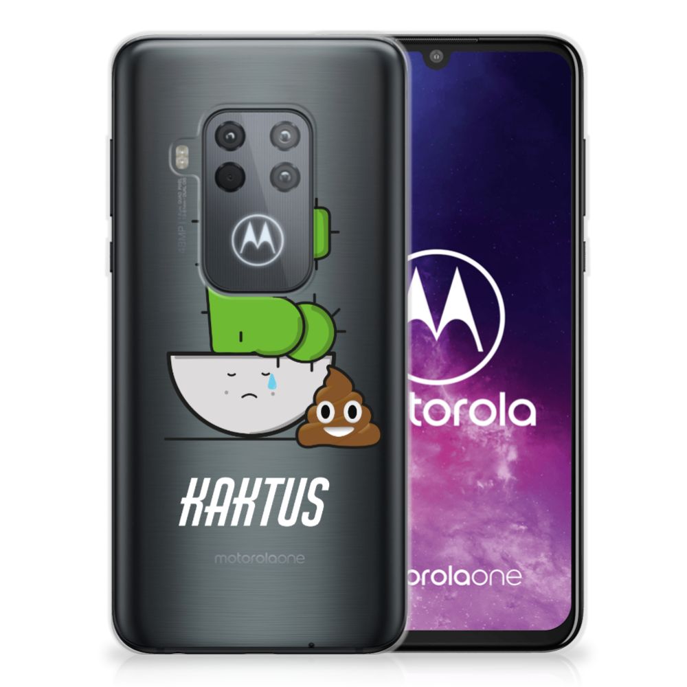 Motorola One Zoom Telefoonhoesje met Naam Cactus Poo