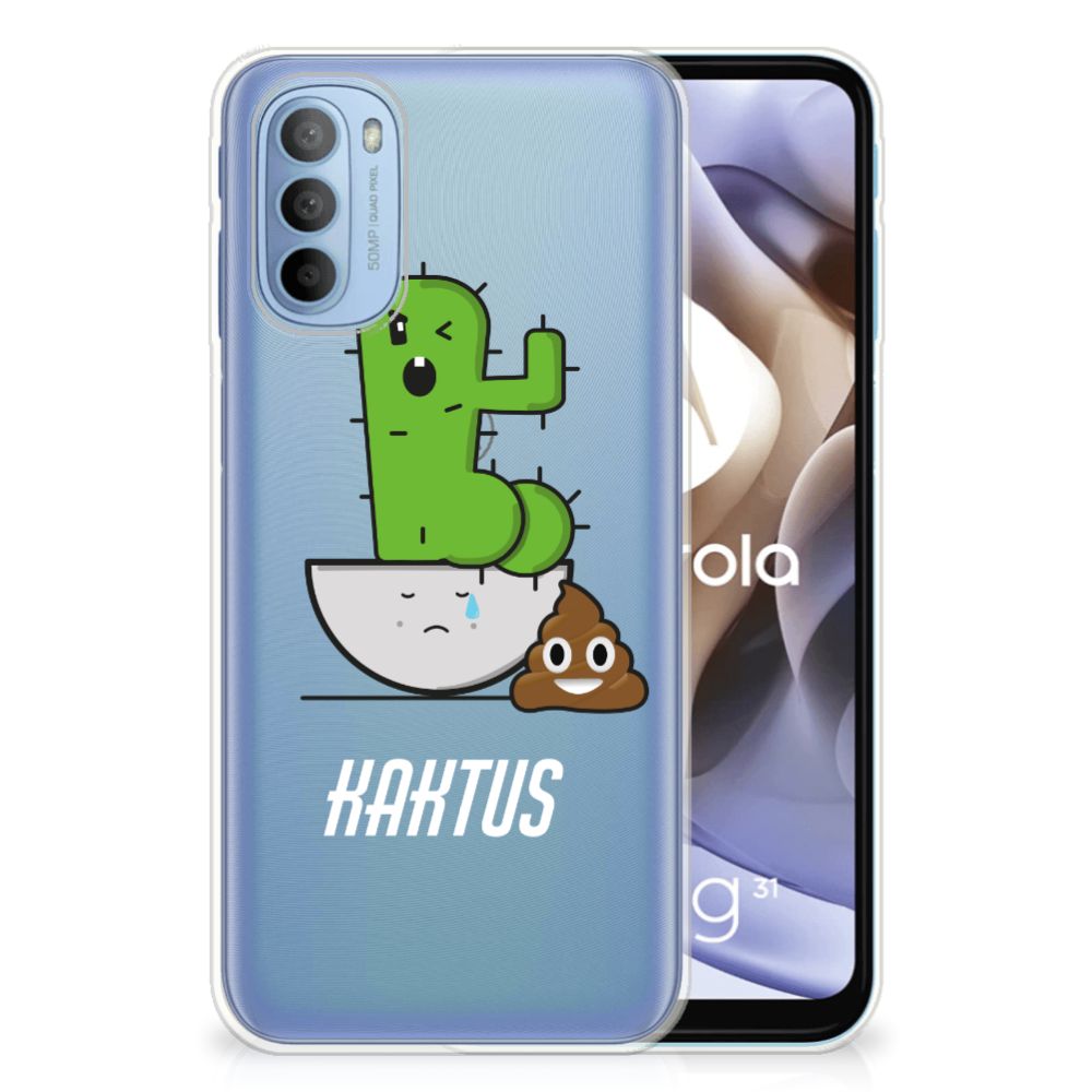 Motorola Moto G31 | G41 Telefoonhoesje met Naam Cactus Poo