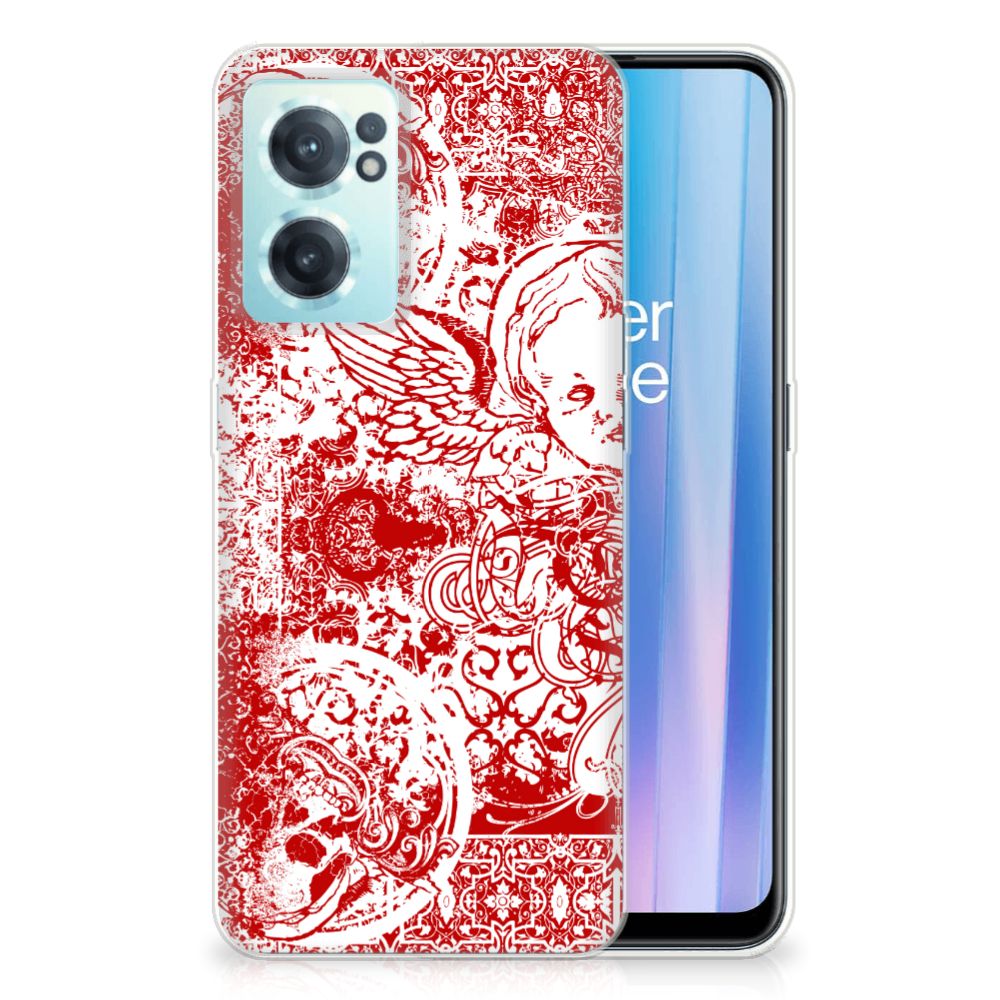 Silicone Back Case OnePlus Nord CE 2 5G Angel Skull Rood