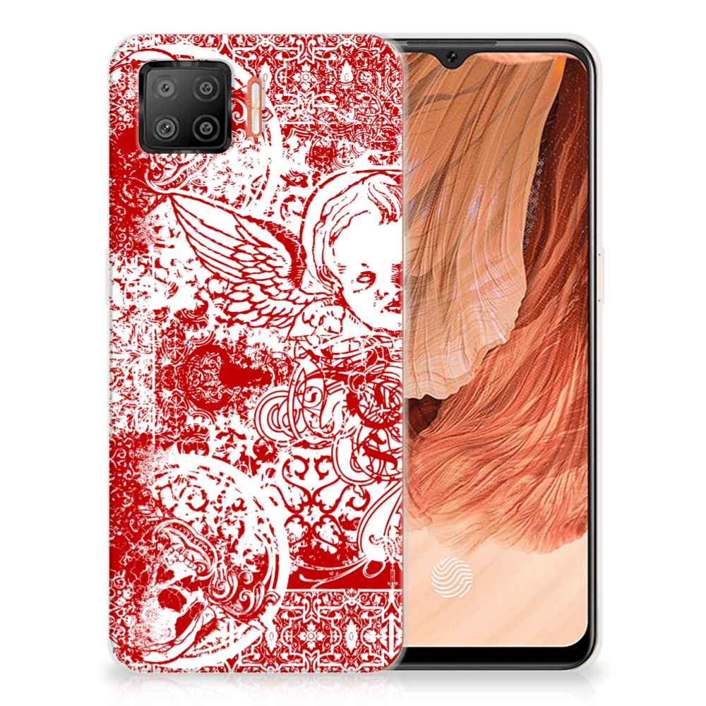 Silicone Back Case OPPO A73 4G Angel Skull Rood