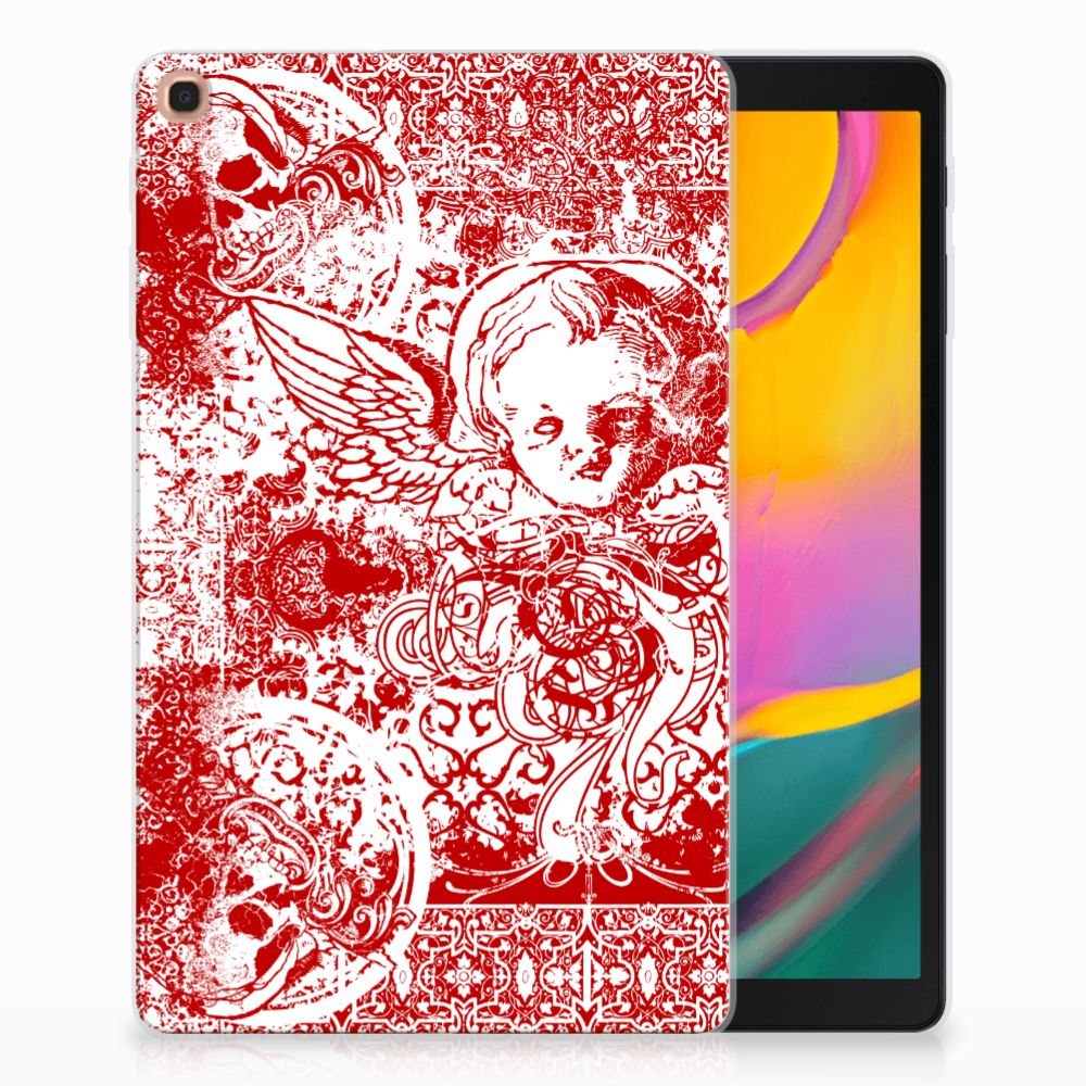 Samsung Galaxy Tab A 10.1 (2019) Tablethoesje Design Angel Skull Red
